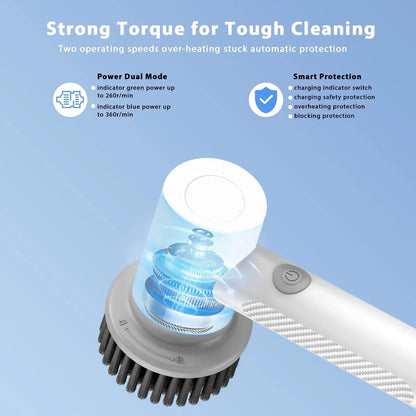INCOLDS Rechargeable Electric Spin Scrubber – IPX7 Waterproof Cordless Cleaning Brush with 3 Brush Heads