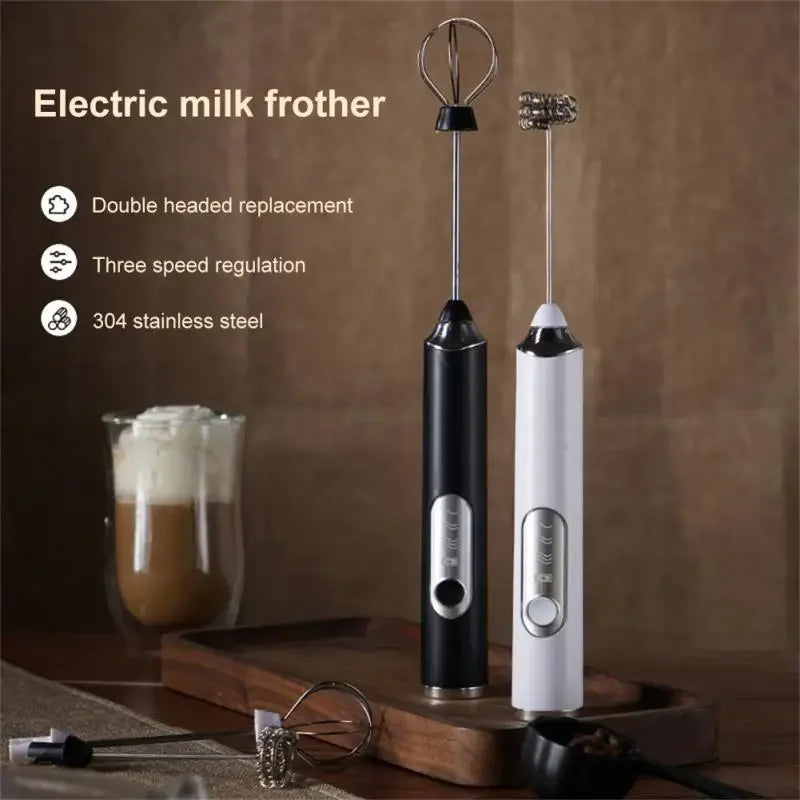 Wireless Electric Milk Frother &amp; Egg Beater – USB Rechargeable, 3-Speed Handheld Coffee Whisk