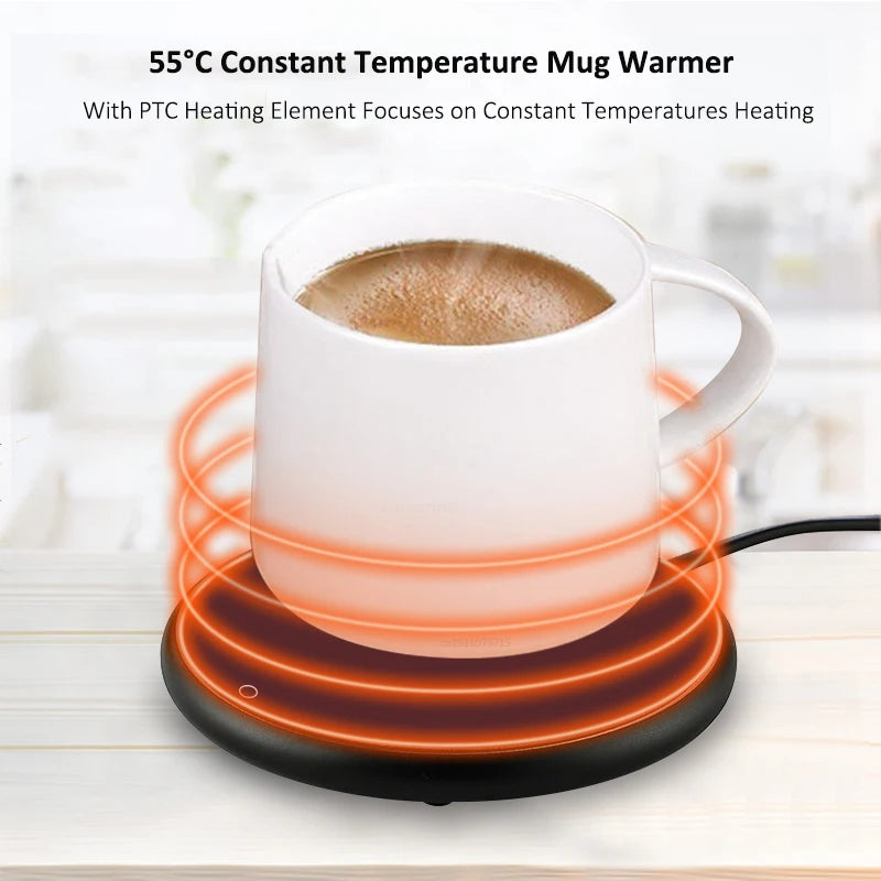 USB Mug Warmer – Thermostatic Heating Coaster for Coffee, Tea &amp; Milk | Office &amp; Home Use